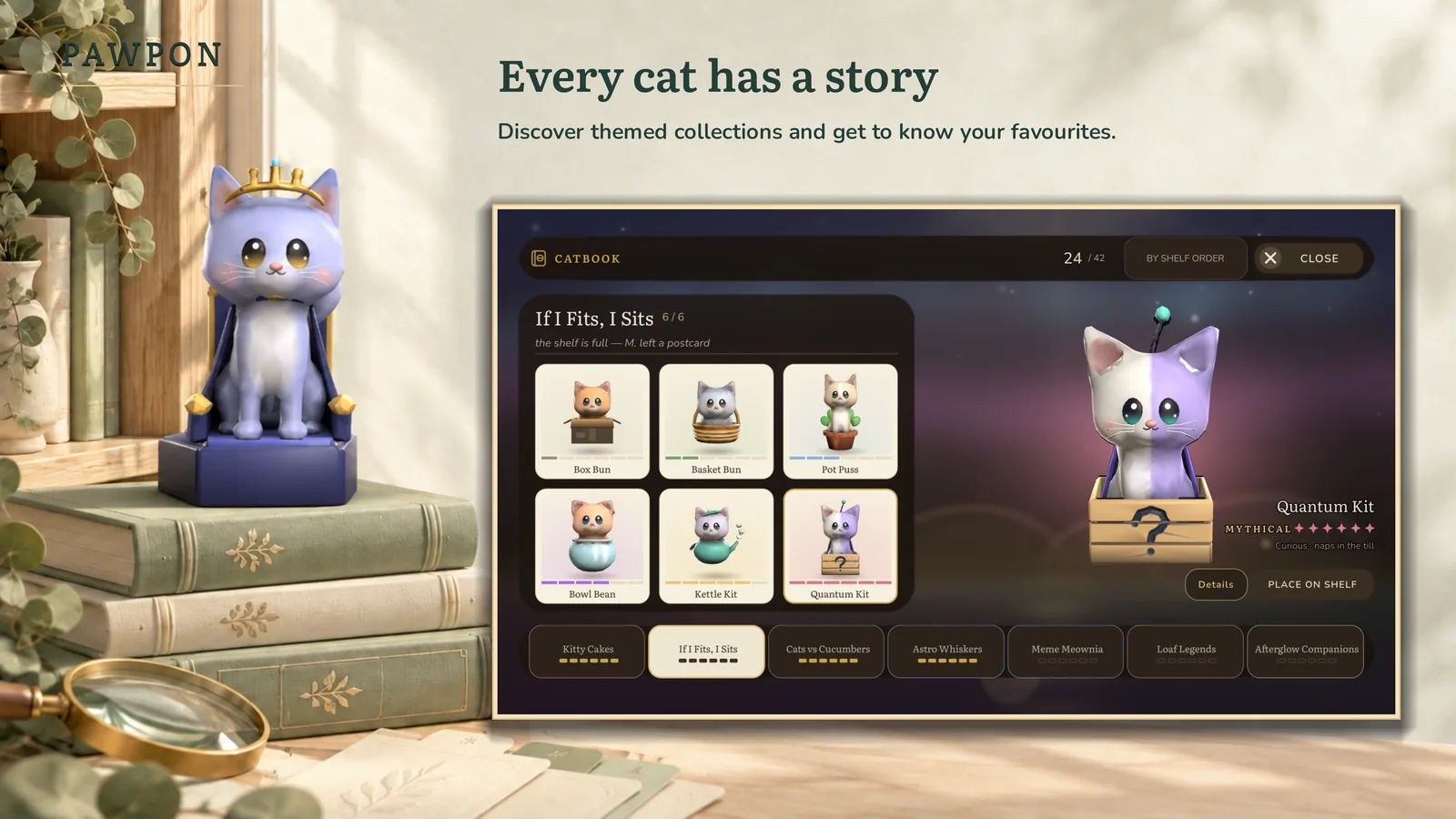 Every cat has a story. Fill your Catbook, one little discovery at a time.
